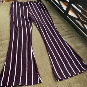 ✨4 for $15✨ Charlotte Russe Stretchy Striped Maroon Flare Pants